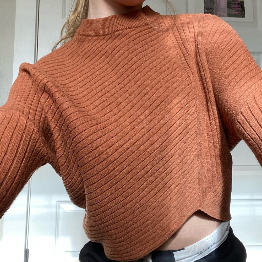 Asymmetrical Burnt Orange Sweater
